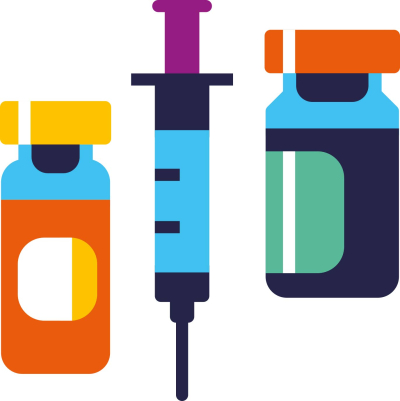 deux seringues plus un vaccin