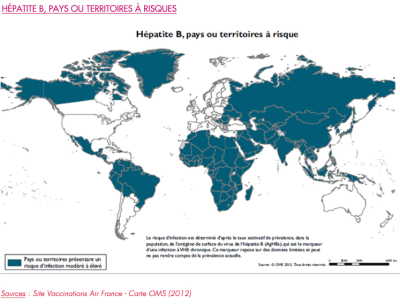 Hépatite B, pays ou territoires à risques