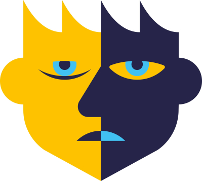 Visage jaune avec yeux jaunes